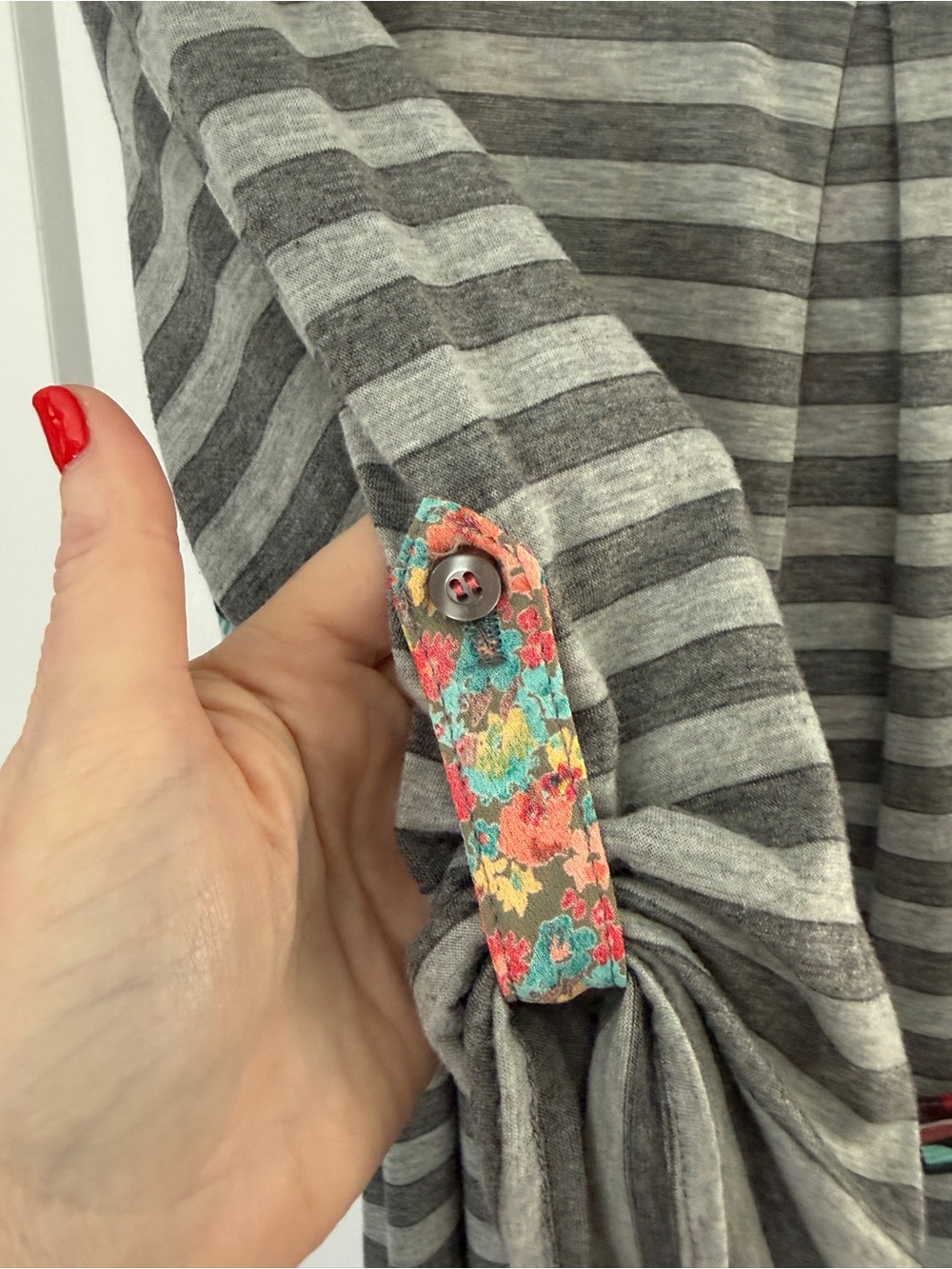 Uncle Frank Ivy Jane Mixed Media Dress Novelty Doors Print Striped Floral Size L - Picture 8 of 11